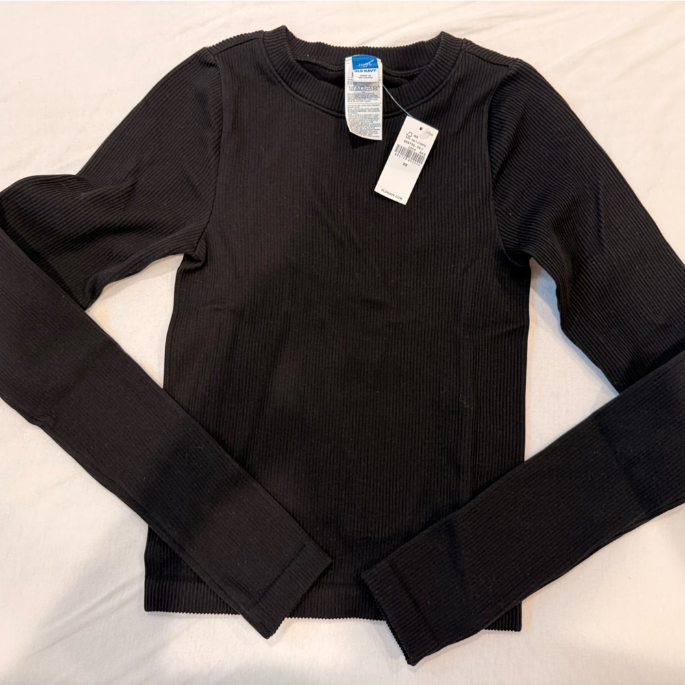 Old Navy Black Ribbed Knit Top